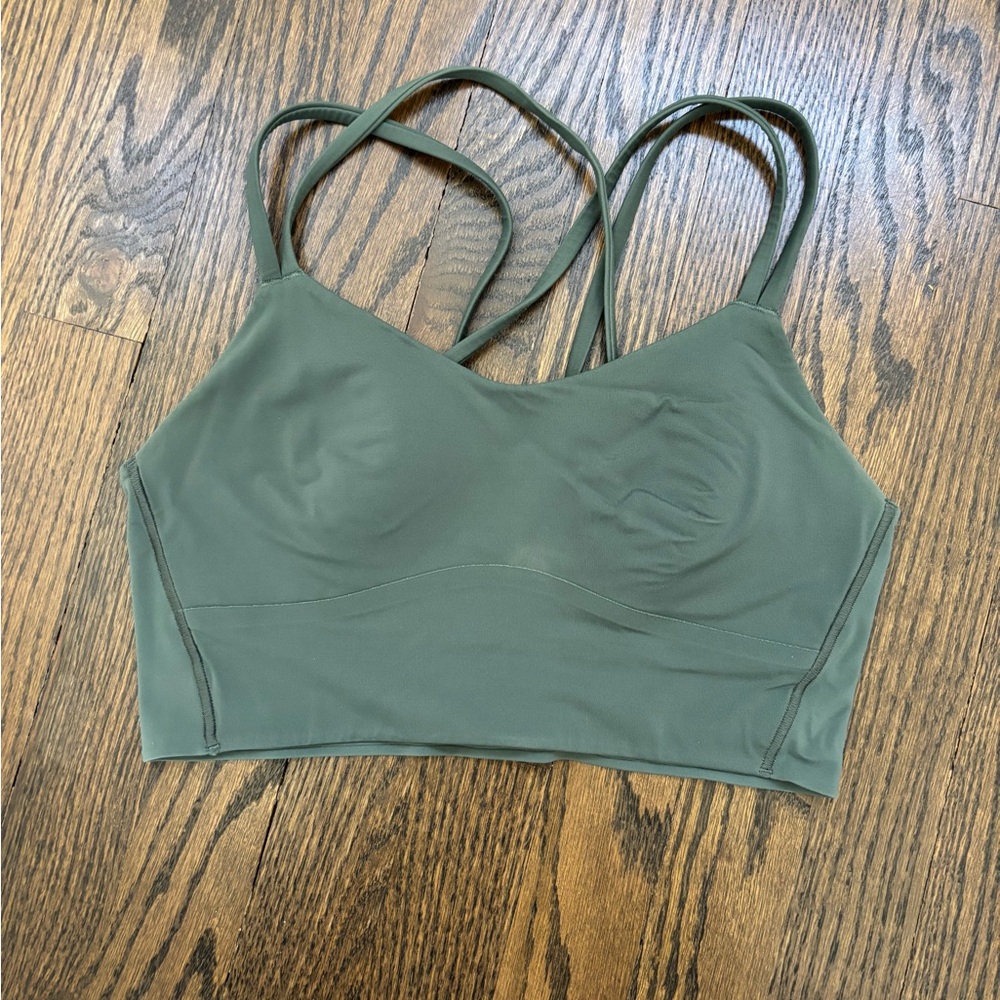 Women's Olive Green Lululemon Like a Cloud Longline, size 6